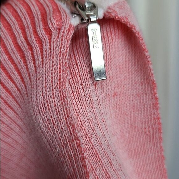 Raffi Cotton Knit Boatneck Sweater Pink/Cream Size Medium - Picture 5 of 7